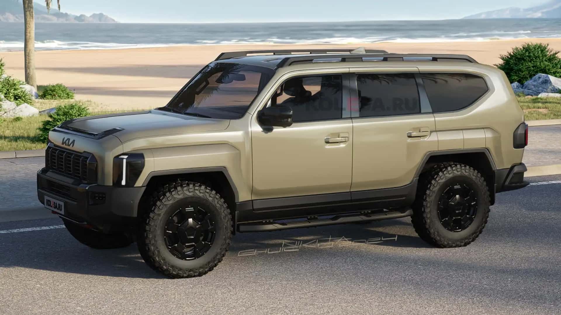 Kia Tasman, SUV gövdesiyle bu şekilde görünebilir, Land Cruiser için güçlü bir rakip olabilir.