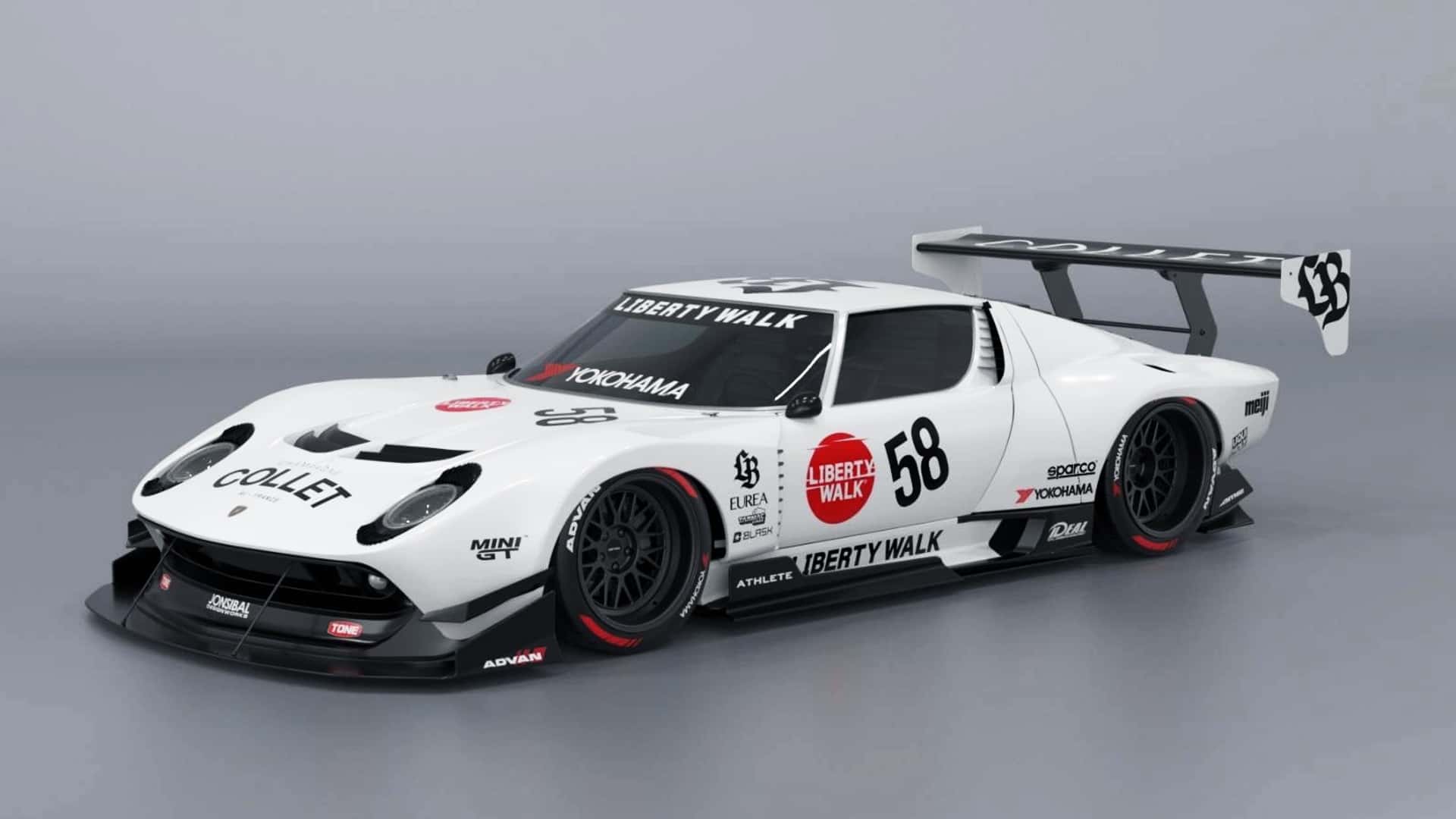 Liberty Walk tarafından geliştirilen Lamborghini Miura kiti oldukça ilgi çekici görünüyor.