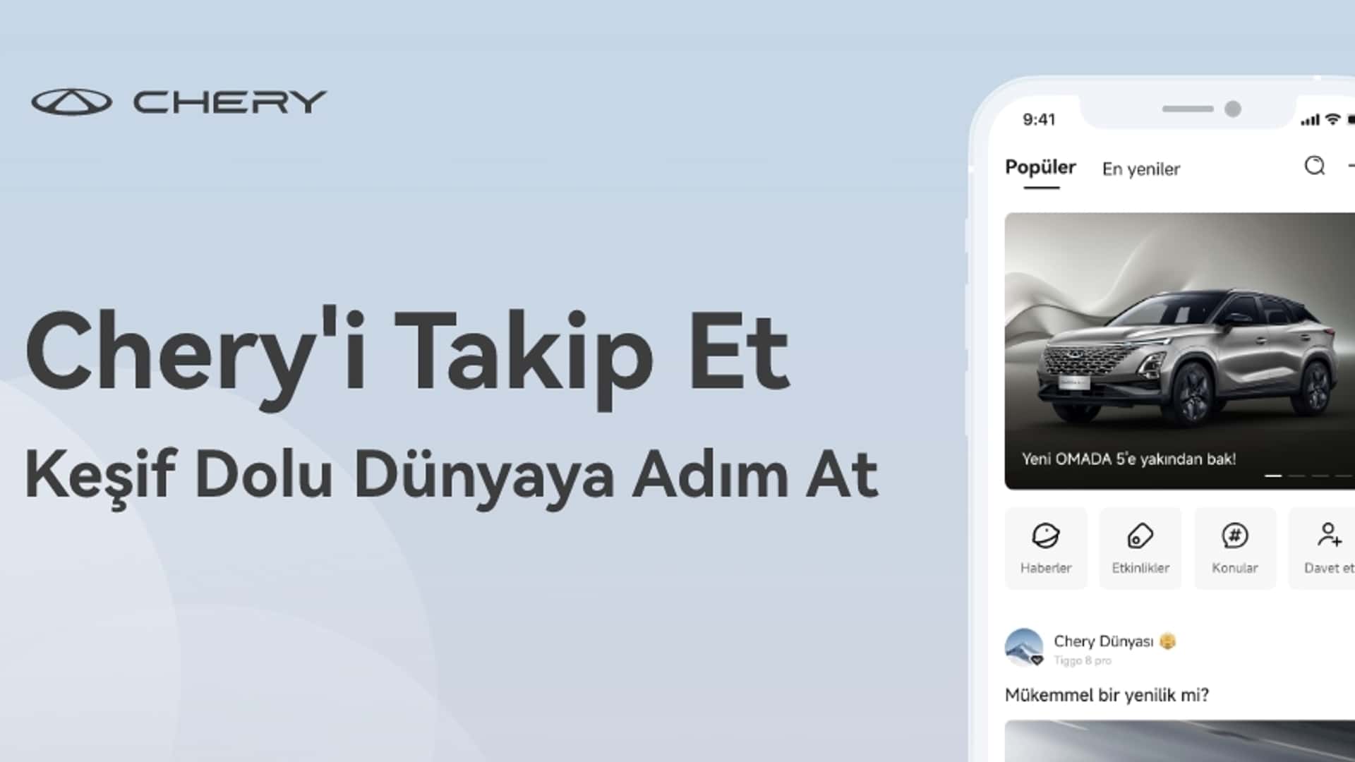 Chery’den yeni bir uygulama: Chery-TUR!